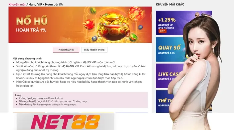 Cách đơn giản để nhận thưởng tại Net88.